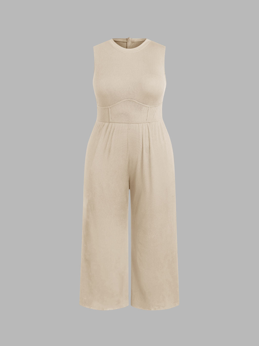 Brooklyn - Effen mouwloze jumpsuit