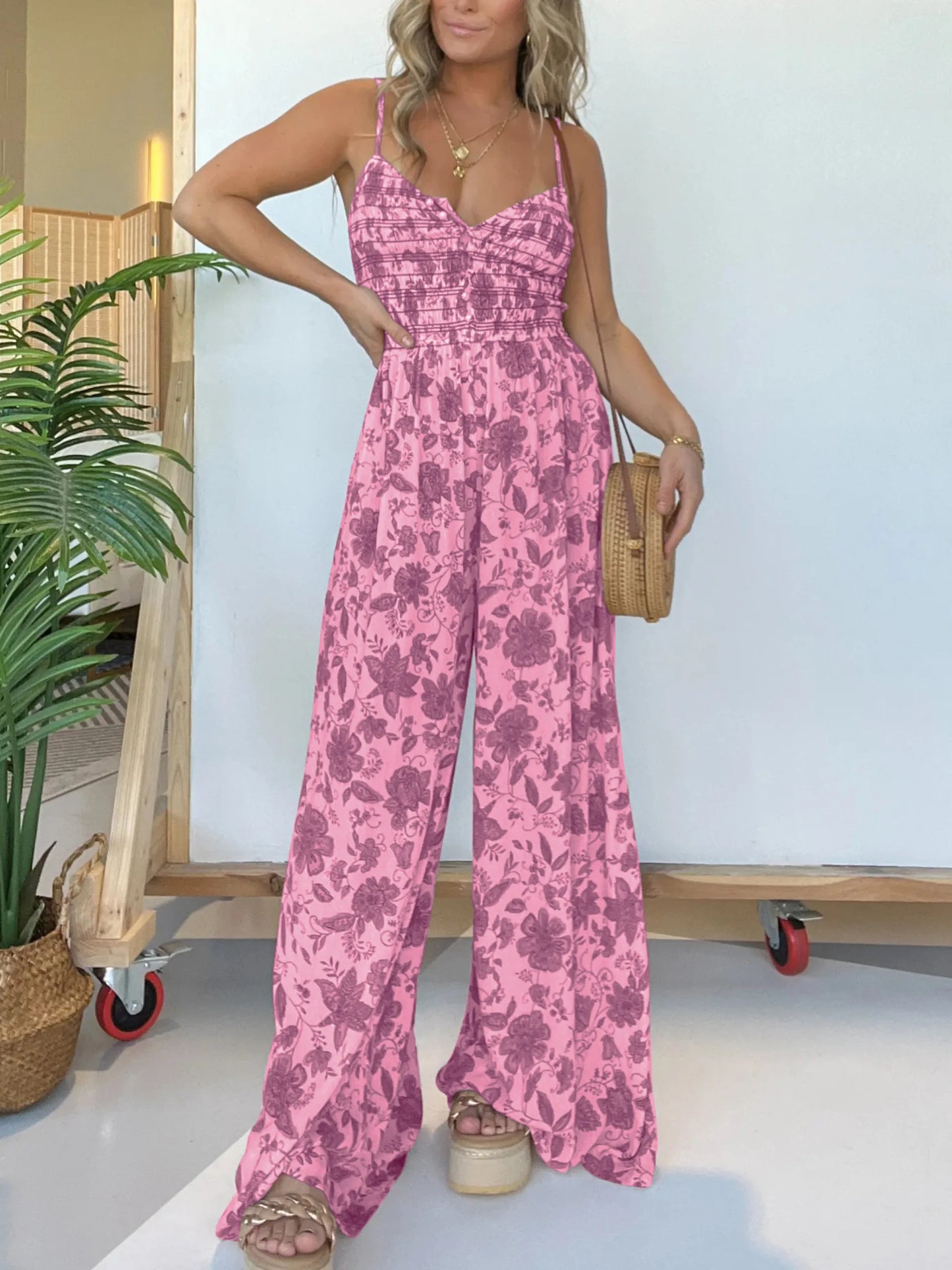 Damaris | Dames Zomers bloemen-Hemd-jumpsuit